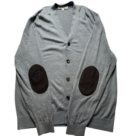 Fairway & Greene Men's Golf Cardigan with Professor Patches Gray XL - Picture 1 of 5